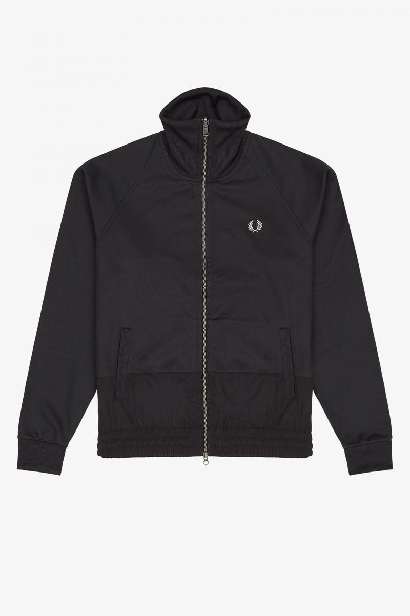 Black Fred Perry Elasticated Hem Track Men's Jackets | PH 1190CTVE